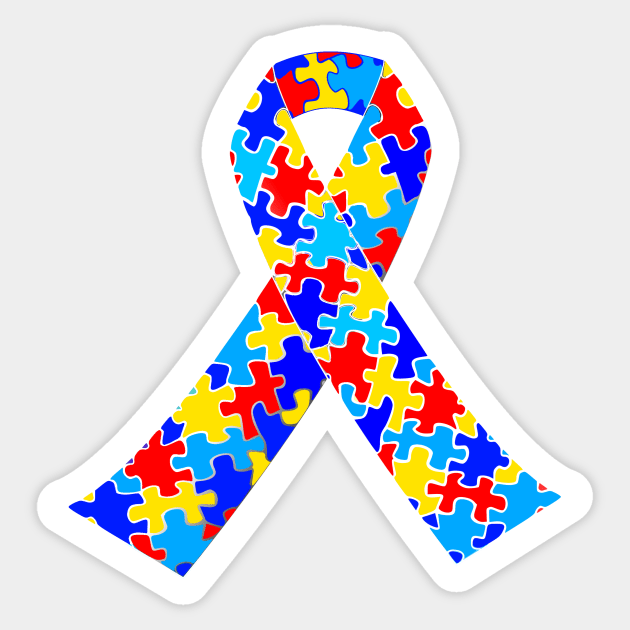 Autism Ribbon for Autism Pride and Awareness Sticker by epiclovedesigns